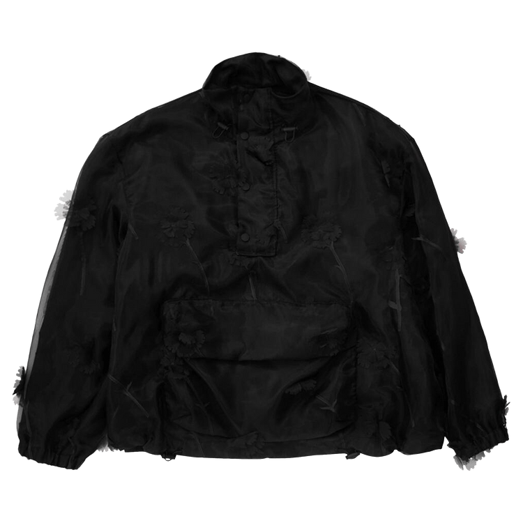 Simone Rocha Layered Cargo Flap Pocket Detail Cagoule "Black"