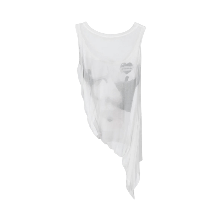 Charles Jeffrey Loverboy Draped Mesh Vest "White"