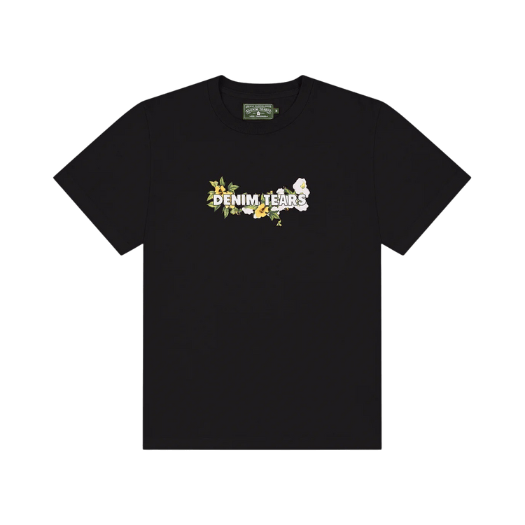 Denim Tears Cotton Floral Logo Tee "Black"