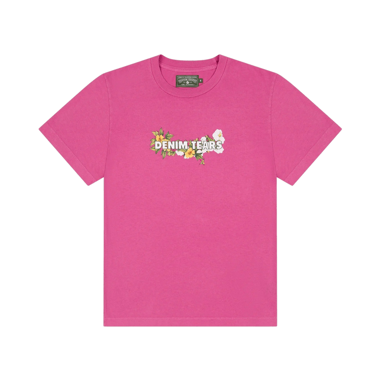 Denim Tears Cotton Floral Logo Tee "Pink"