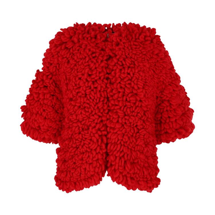Gucci Chunky Chenille Yarn Jacket "Red"