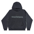 Balenciaga Stencil Molleton Archetype Faded Hoodie "Black"