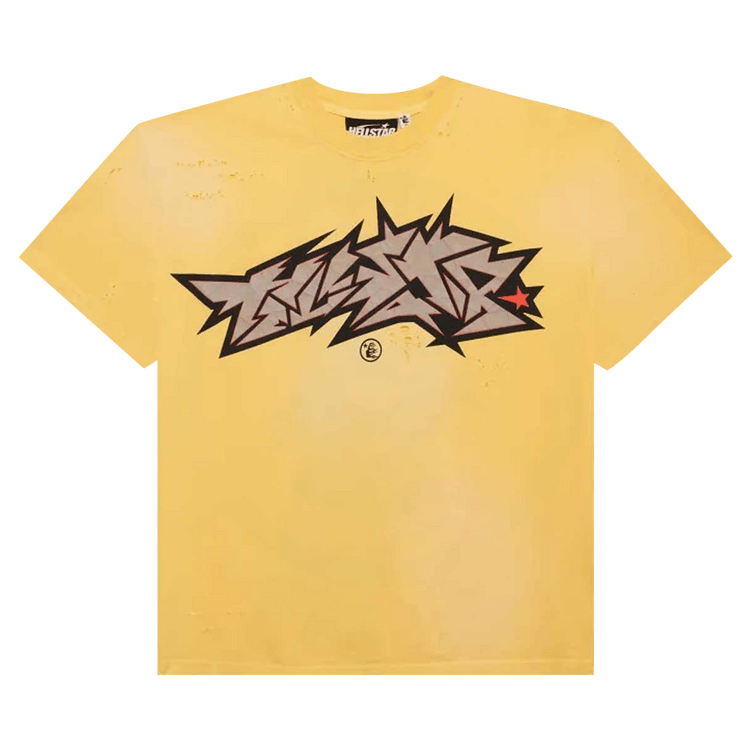 Hellstar Crack Print T-Shirt "Yellow"