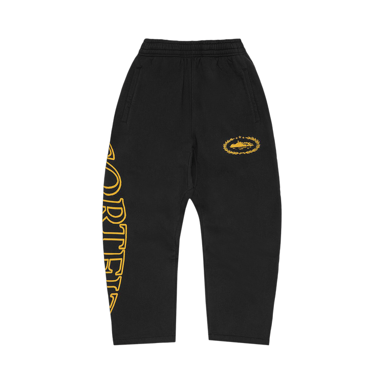 Corteiz Superior Royale Open Hem Pant "Black/Yellow"