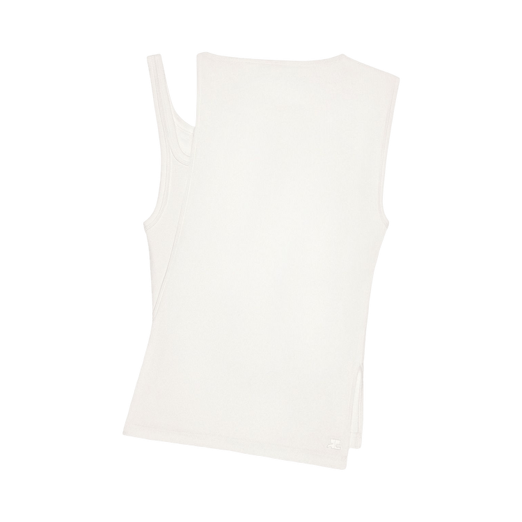 Courrèges Transverse 90s Rib Top "White"
