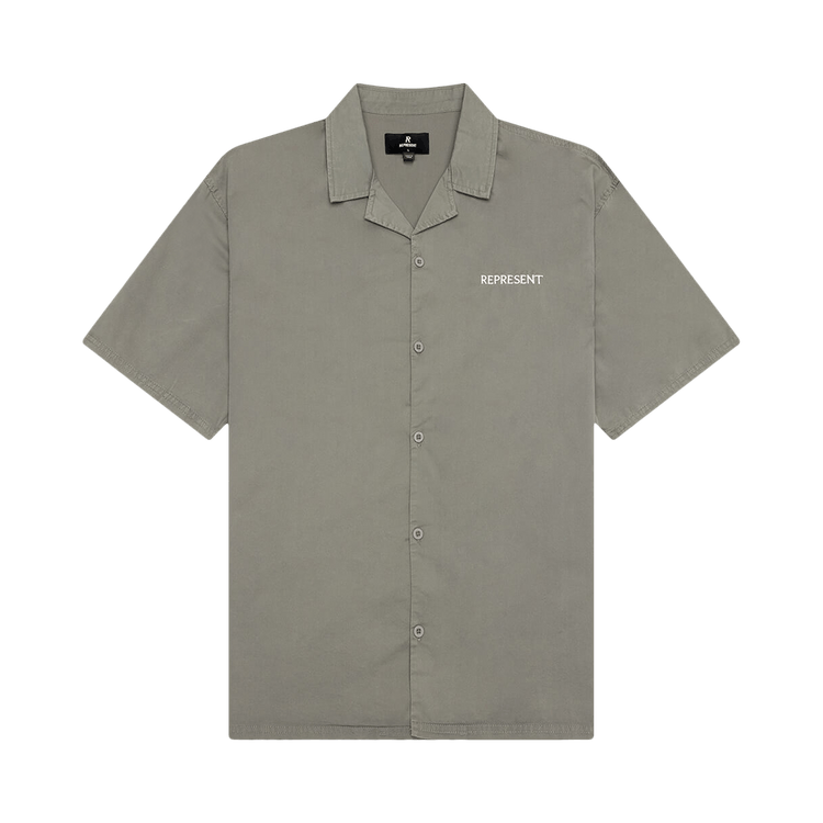 Represent Clo Script Camp Collar Shirt "Washed Khaki"
