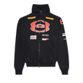 Balenciaga Sponsor Logos Zip-Up Hoodie "Faded Washed Black"