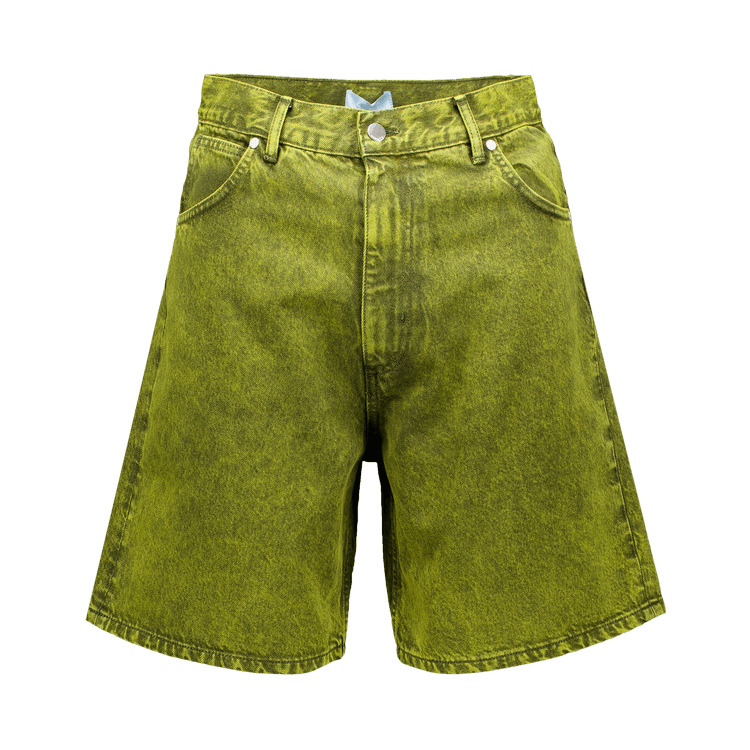 3.PARADIS Embroidered Dove Denim Shorts "Yellow"