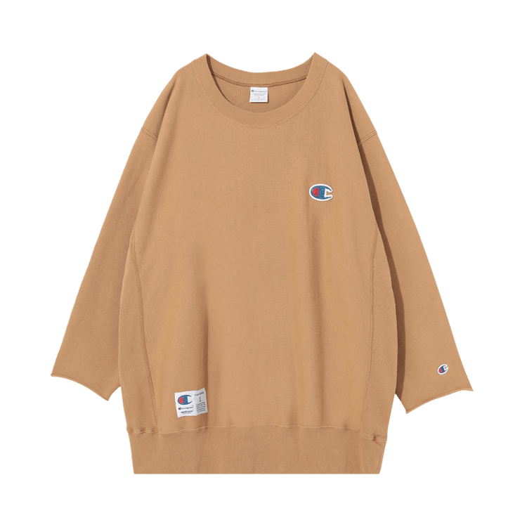 Undercover x Champion Fleece Bead Embroidery 3/4 Sleeve Sweatshirt "Beige"