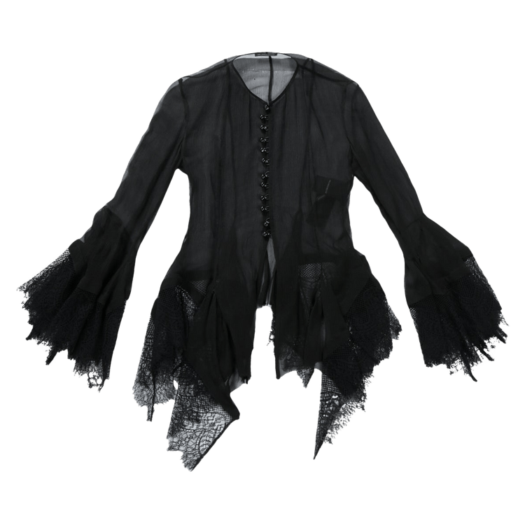 Ann Demeulemeester Kristabel Fitted Handkerchief Shirt "Black"