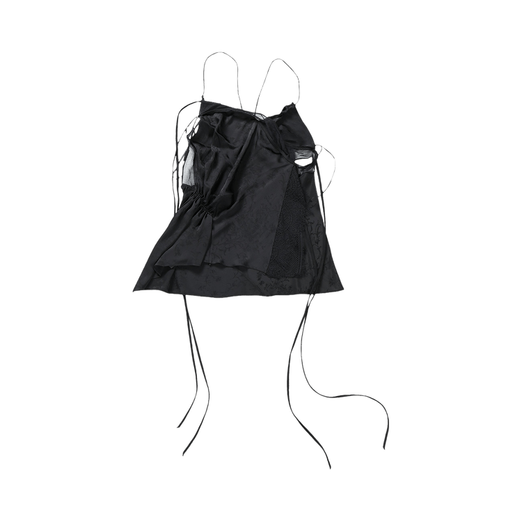 Ann Demeulemeester Vepa Deconstructed Asymmetric Slip Top "Black"