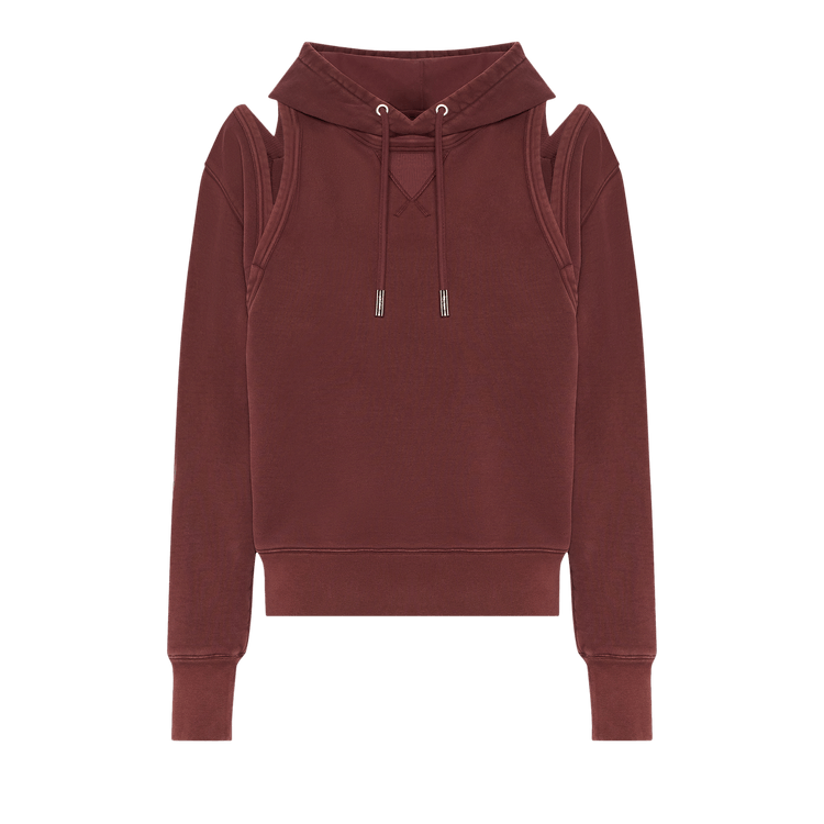 Jean Paul Gaultier French Terry Cut Out Hoodie "Burgundy"