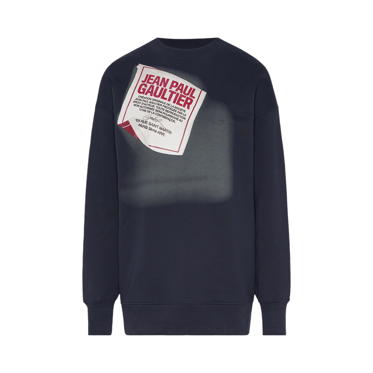 Jean Paul Gaultier Gaultier Jacquard Label Printed Crewneck "Navy"