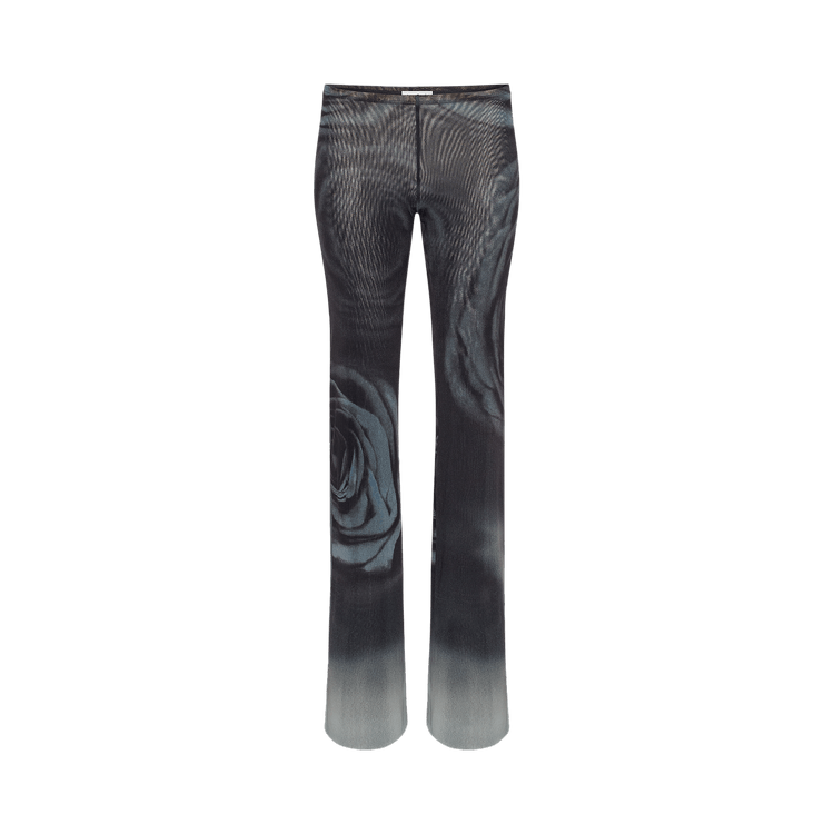 Jean Paul Gaultier Blurry Roses Printed Mesh Straight Trouser "Multicolor"