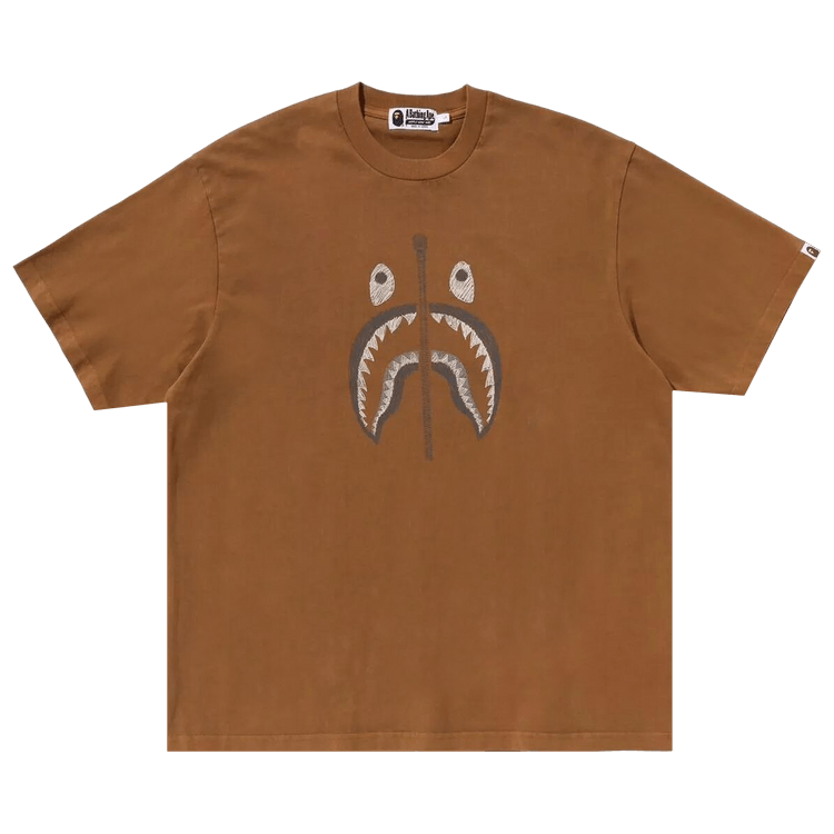 BAPE Garment Dye Shark Relaxed Fit Tee "Brown"