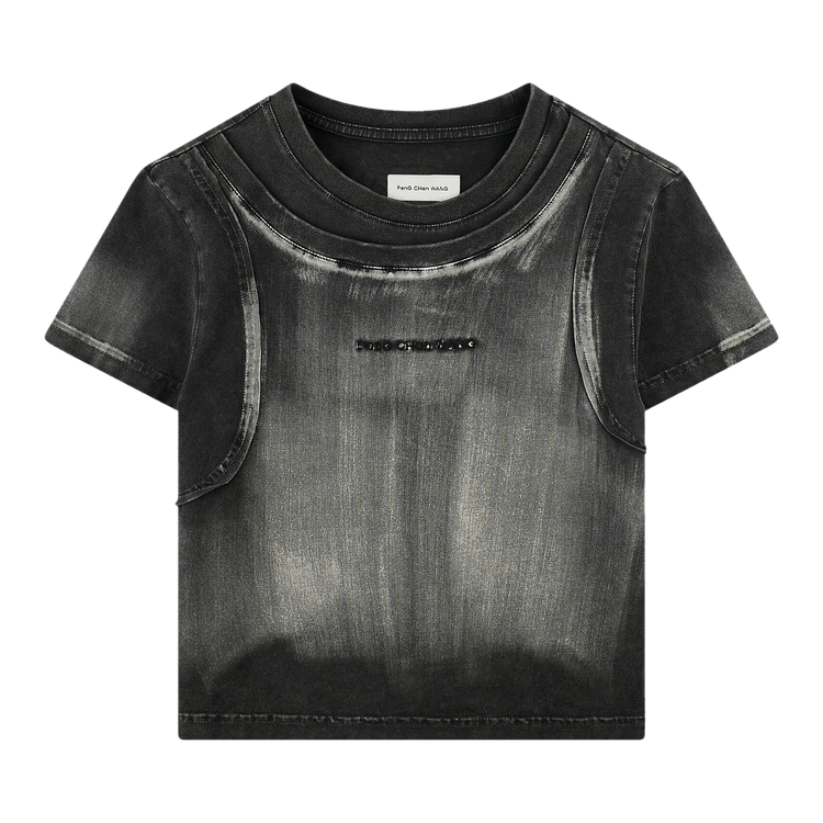 Feng Chen Wang Denim Washed T-Shirt "Black"