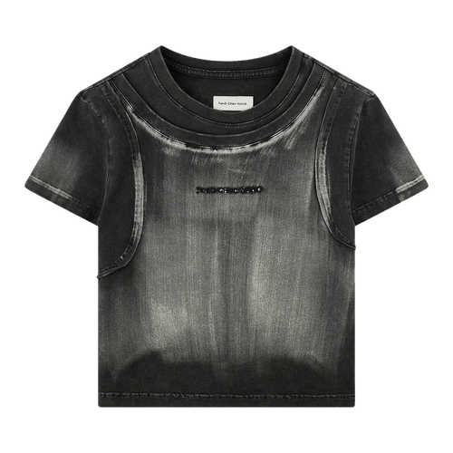 Feng Chen Wang Denim Washed T-Shirt "Black"