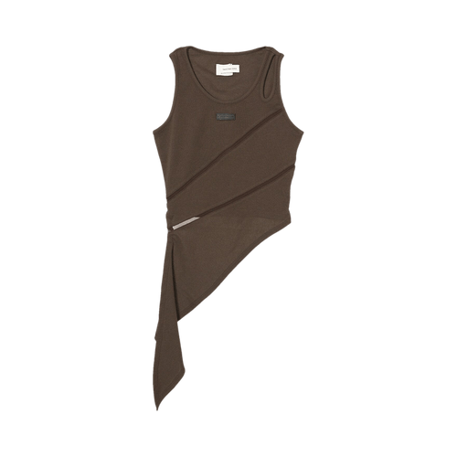 Feng Chen Wang Patchwork Vest "Brown"