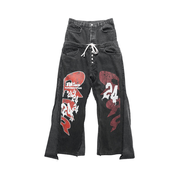 RIVINGTON roi Rebis He Rose 3 Jeans "Black"
