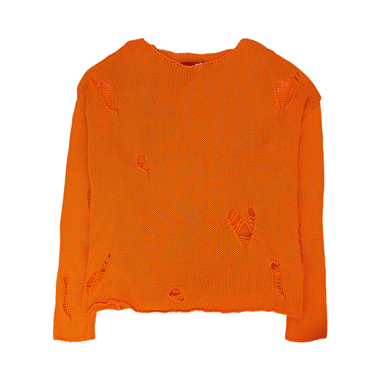 424 Ripped Crewneck Sweatshirt "Orange"