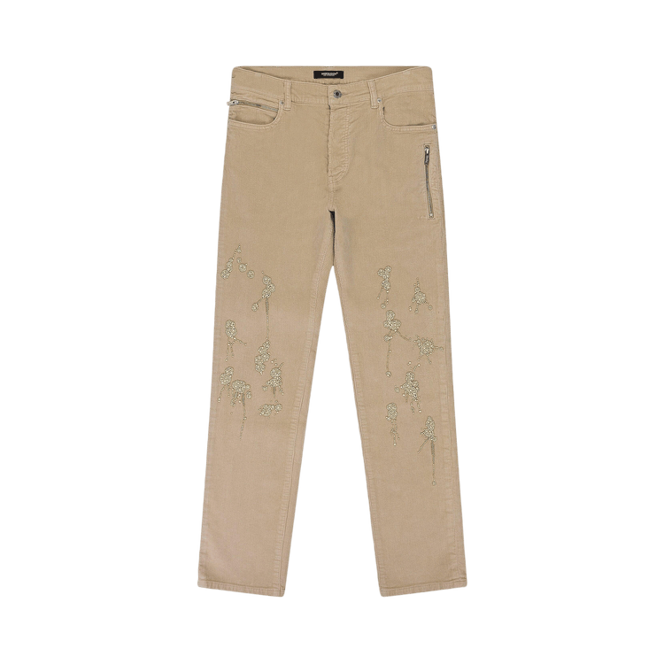 Undercover Bead Detail Slim Fit Trousers "Light Beige"
