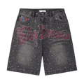 Vale Forever Iced Out Jorts "Black"
