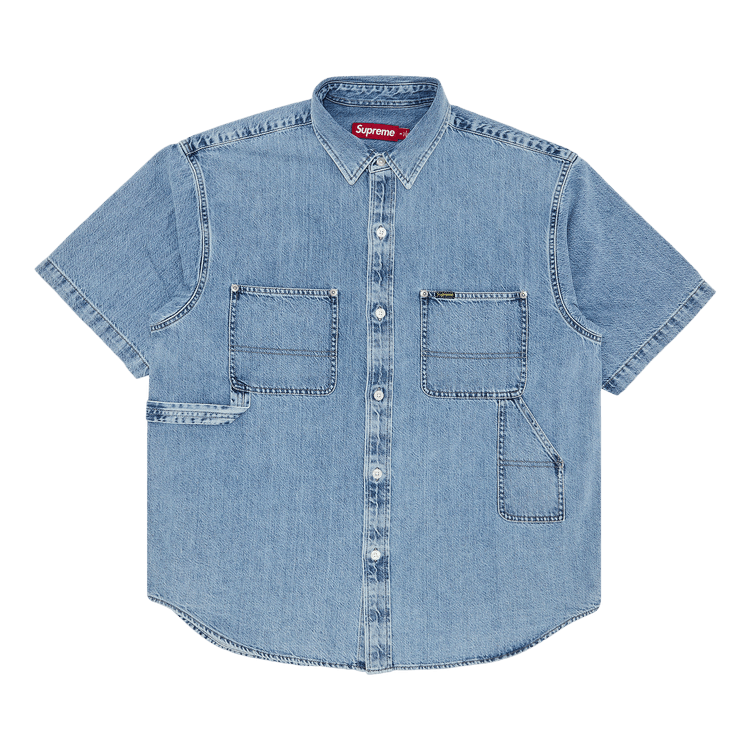 Supreme Loose Fit Short-Sleeve Denim Painter Shirt "Washed Indigo"