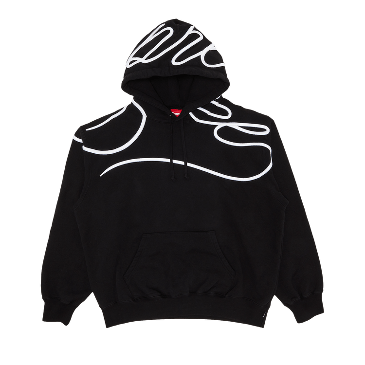 Supreme Shoulder Script Hooded Sweatshirt "Black"