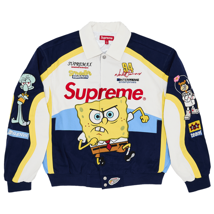 Supreme x Spongebob Squarepants x Jeff Hamilton Racing Jacket "White"