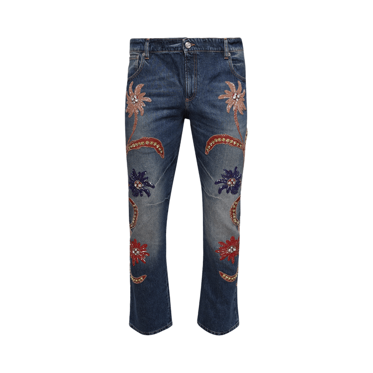 BLUEMARBLE Hand Embroidered Jeans "Blue"