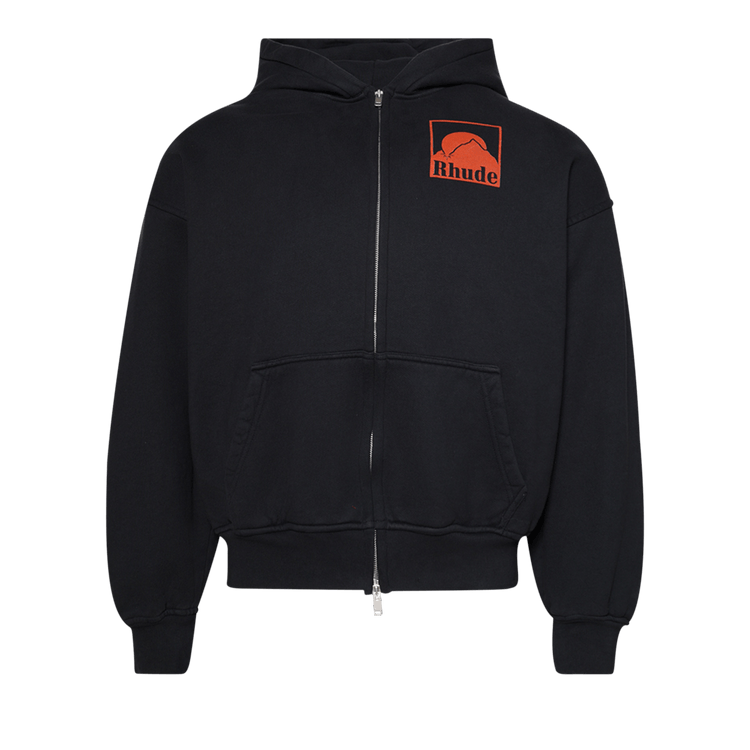 Rhude Moonlight Badge Full-Zip Hoodie "Vintage Black"