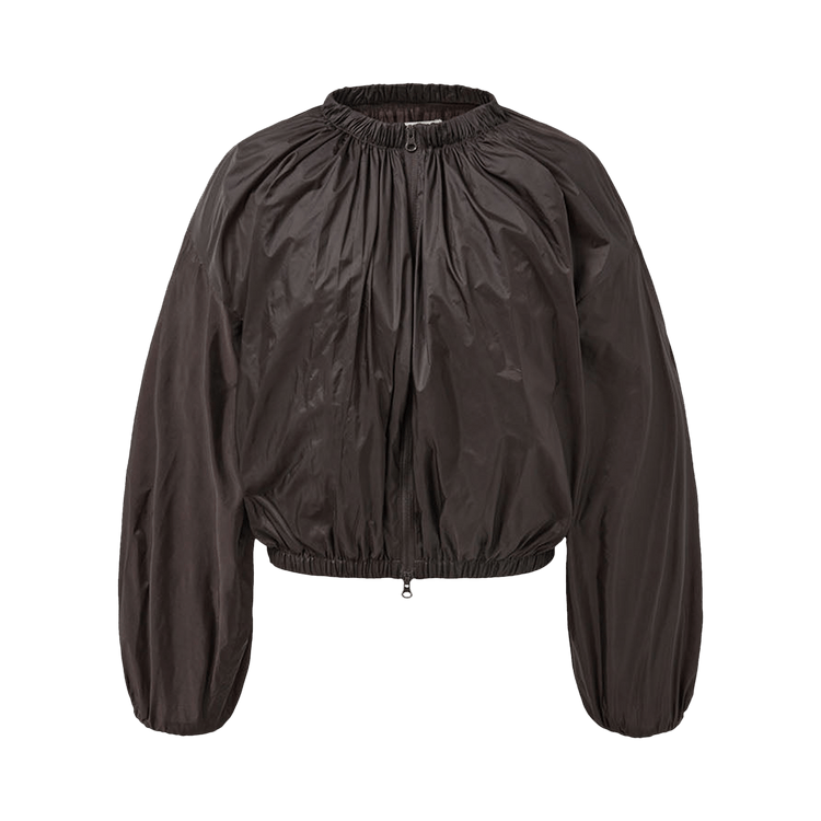 Amomento Neck Shirring Volume Jumper "Dark Brown"