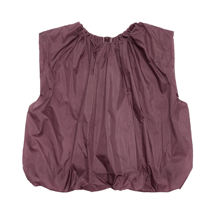 Amomento Nylon Volume Shirring Top "Dark Brown"