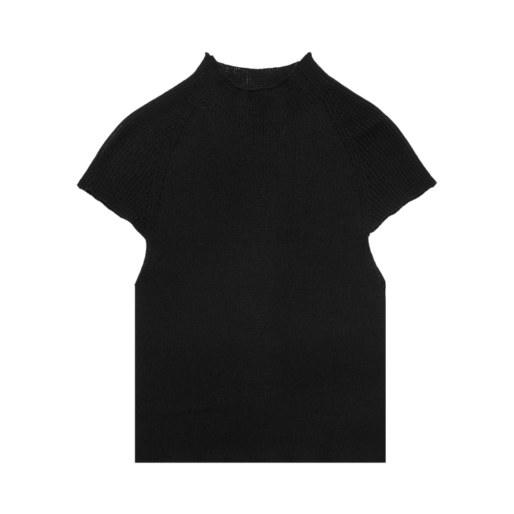 Amomento Wholegarment Cap Sleeve Knit Top "Black"