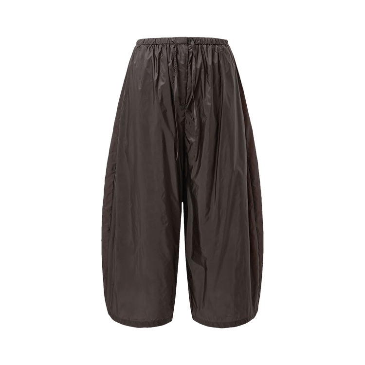 Amomento Nylon Shirring Pants "Dark Brown"