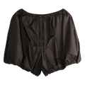 Amomento Nylon Shirring Shorts "Dark Brown"