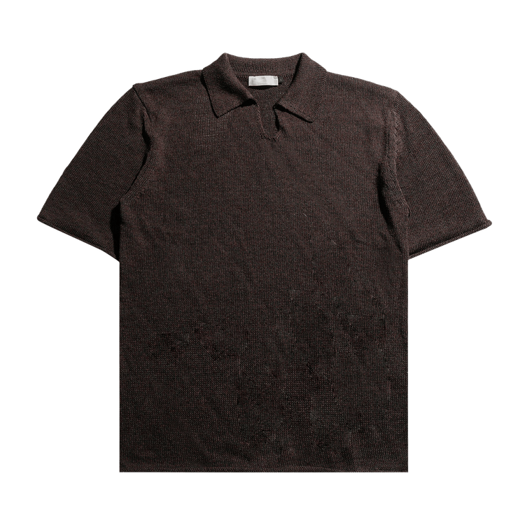 Amomento Paper Yarn Collar Knit "Dark Brown"