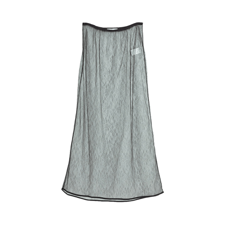 Amomento Sheer Lace Long Skirt "Black"