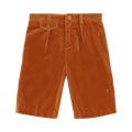 Gucci Kids Pleated Velvet Shorts "Red Orange"