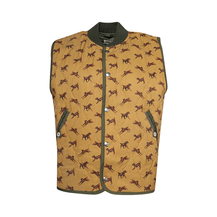 Bode Crittendon Quilted Vest "Brown/Green"