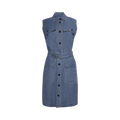 Bottega Veneta Belted Midi Dress "Blue"