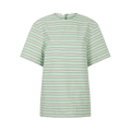 Rabanne Stripe Short-Sleeve Top "Green/Mustard"