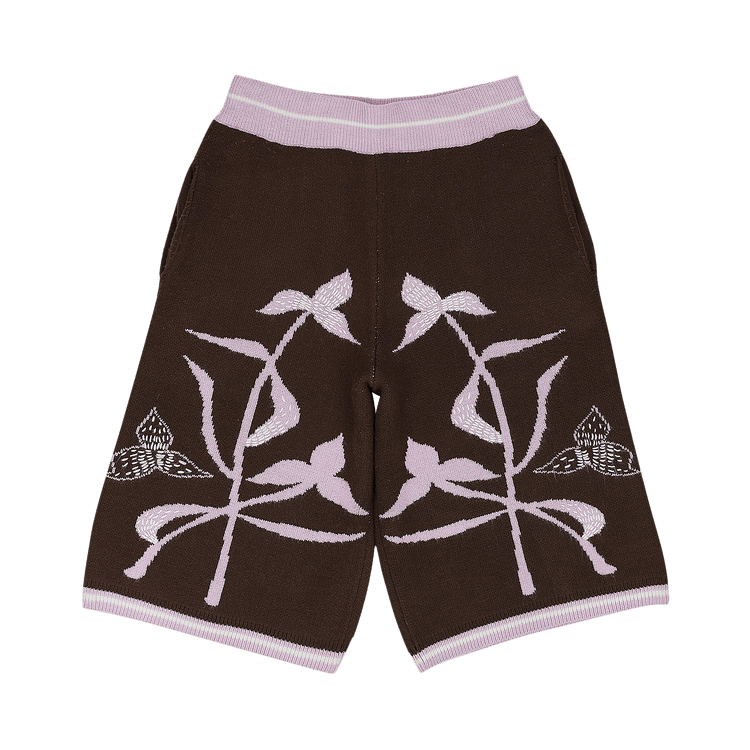 Birth Of Royal Child Iris Knit Cropped Shorts "Pink/Brown"
