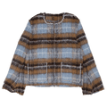 Birth Of Royal Child Rhinestone Pearl Mohair Bomber Jacket "Tan"