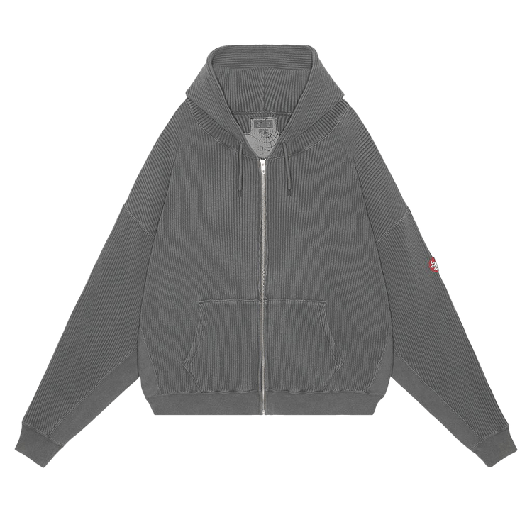 Cav Empt Overdye Wide Rib Cut Zip Hoodie "Charcoal"