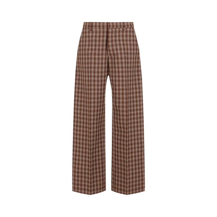 Marni Check Grain De Poudre Wool Trousers "Maroon"