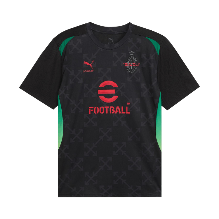 Puma AC Milan x Off-White Pre-Match Jersey "Puma Black/For All Time Red"