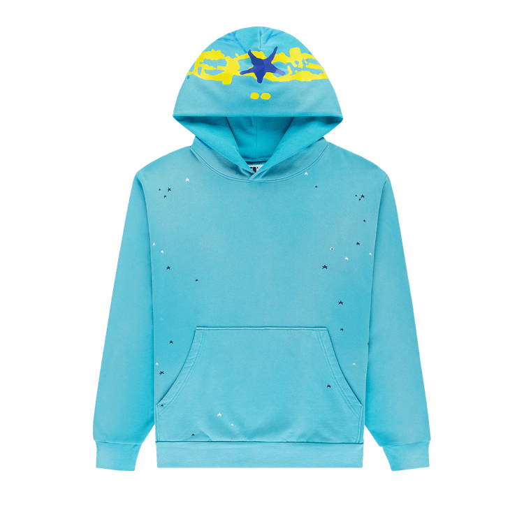 Sp5der Heavy Web Hoodie "Cyan"