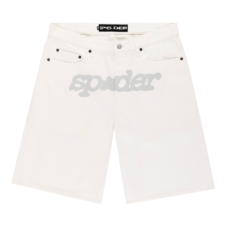Sp5der V3 Logo Denim Short "White"