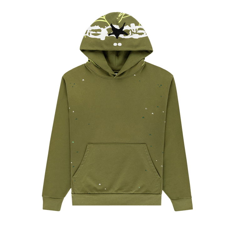 Sp5der Heavy Web Hoodie "Olive"